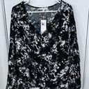 Cooper and Ella  Black Floral Button Down Tie Top Size 1X New P1-229 Photo 0