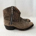 5/48 Lauralee Taupe Brown Distressed Leather Stitch Western Cowboy Ankle Boot 36 Photo 2