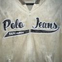 Polo  Jeans Co Ralph Lauren Womens Velour Hoodie Track Jacket Size M Green Zip Up Photo 1