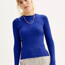 Nine West  Blue Ribbed Crewneck Sweater Size XXL Photo 0