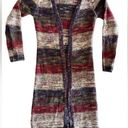 Ultra Flirt  long colorful striped open knit cardigan size S Photo 0