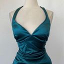 B Darlin Teal Satin Open Strappy Back Cocktail Dress Photo 6