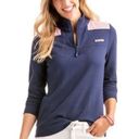 Vineyard Vines  navy Quarter zip shep shirt Oxford stripe shoulder size S Photo 1