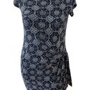 Loft Sleeveless Medallion Side Tie Dress Navy Blue & White Size XS Photo 0