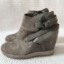 Eileen Fisher  Zest Mineral Metallic Silver Wedge Ankle Heel Strap Boots Shoes 7 Photo 5