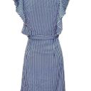 Elizabeth Crosby Pippa Ruffle Sleeve Stripes Blue White Dress Size XS Photo 2