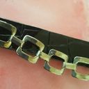 Handmade  silvertone link leather snap Bracelet Photo 4