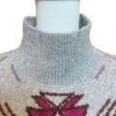 Lou & grey  Mock Neck Fair Isle Tunic Sweater Comfy Cozy Gray Size XS Photo 4