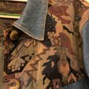 L.L.Bean Vintage  Western Cowboy Tapestry Denim Jacket Size Medium PETITE Photo 2