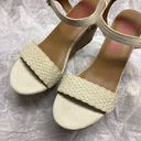 Jellypop Linen Cork Wedge High Heel Strap Sandals with Silver Buckles Size 10 Photo 8