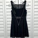 Trixxi Xs black mini dress crochet overlay lined mini dress xs black  dress dress Photo 3