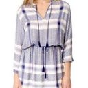 Rails  Adelinel Dress Sapphire Jacquard Navy White Tassle Long Sleeve Size M Photo 0