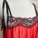 Secret Treasures  NWT Red & Black Sheer Lingerie Camisole Top XL 16-18 Photo 3