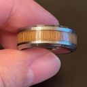 Edge Wood inlay tungsten carbide  ring size 9 Photo 5