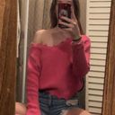 The Moon off the shoulder and Maddison pink sweater Photo 0