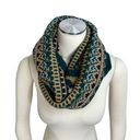 Nine West  Fair Isle Green Shimmery Infinity Knit Scarf New Photo 0
