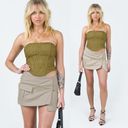 Motel Rocks NWT  Rhory Cargo Pocket Wrap Micro Mini Skirt Oat Khaki Utility Y2K Photo 6