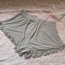 POL Taupe Ruffle Lounge Shorts Photo 3