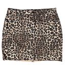 Good American  Leopard Print Raw Edge Denim Mini Skirt, Size 14/32 Photo 4