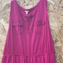 Sonoma  pocket pink berry Henley knee length dress Large shirt dress Photo 3