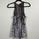 POL  Crushed Velvet Racerback Babydoll Tank Top Crochet Trim Ruffle Women Small Photo 1