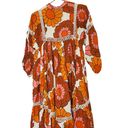 The Bar DODO OR Nell Burnt Orange White Floral Lace Cutout Oversized Dress Size S Photo 4