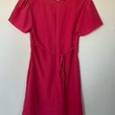 Forever 21 hot pink mini dress bustier top tie back women’s small puff cap sleeve Photo 3