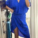 La Perla NWT   abito incrociato bath-suit cover royal blue silk wrapped dress/pareo IT38 Photo 4