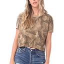 Alternative  Eco Headliner Cropped Tee Olive Watercolor Palm XS Photo 0