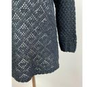 Carole Little  Knitwear Sweater‎ Small Black Open Crochet Knit Floral Long Sleeve Photo 4