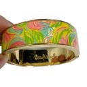 Lilly Pulitzer  Floral Pink Green and Red Bangle Bracelet Preppy Gold Beach Photo 3