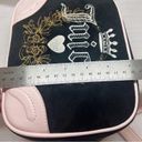 Juicy Couture  Y2K Liquorice Heritage Crossbody Black And Pink Velour Bag NWT Photo 8