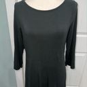 Eileen Fisher  Tencel stretch jersey bateau neck dark green midi dress size XS Photo 2