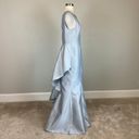 Adrianna Papell  Women's Formal Dress Size 10 Blue Satin Beaded Sleeveless Gown Photo 3