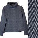 FOR THE REPUBLIC  Turtle Neck Sweatshirt Herringbone Navy Blue XS Photo 1