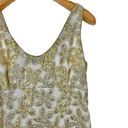 Kate Spade Women's Size 8 Cream Foil Gold Floral Sleeveless Naomi Dress Photo 1