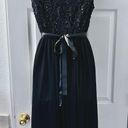 Candalite Black Lace Ribbon Belt Maxi Dress Photo 3