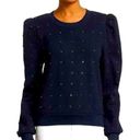 ALC Frank A.L.C. Navy Blue Azalia Studded Puff Sleeve Sweatshirt Size XS Photo 0