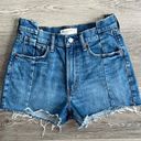 Abercrombie & Fitch  The Mom Shorts High Rise Cut Out Waist Blue Wash Size 26 / 2 Photo 0