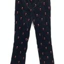 frame denim Frame Pant Women's Size 2 Perfect Heart-Embroidered Velvet Trouser Cropped Black Photo 2