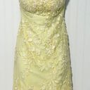 Amarra Lace Up Halter Fit & Flare Formal Dress Gown Embroidered Lace Yellow 2 Photo 4