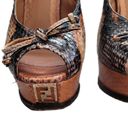 Fendi  Brown Snakeskin Print Slingback Heels Sz 37 (7) Photo 7