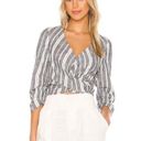 L'Academie NWT L’ACADEMIE Adalene Blouse in Navy & White Stripe Small Photo 0