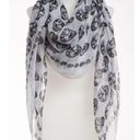 BP  Oversized Skull Print Scarf. Black and White Wrap Sarong Scarf Photo 0