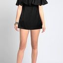 Zac Posen ZAC  Black Flutter Neckline Dress Photo 0