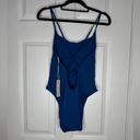 Everlane  NWT One String One Piece Adjustable Tie Bathing Suit Size Small Blue Photo 3