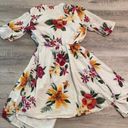 Old Navy summer spring White wrap dress with colorful floral/flower design Photo 1