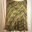 Ralph Lauren Vintage Lauren  Khaki Black Batik Tropical Palm Leaf Print Skirt Photo 0