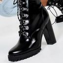 Calvin Klein Lace Up Heeled Hiker Boots size 6.5  designer shoes heels chunky Photo 0