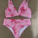 SheIn  tie dye high waisted bikini swimsuit pink 2 piece Photo 0